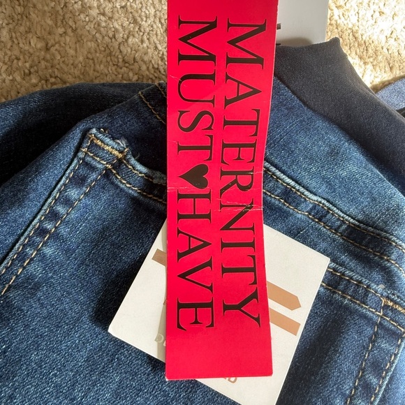 Blue Savvy Maternity Jeans with Faded Wash- Size L - Picture 5 of 8